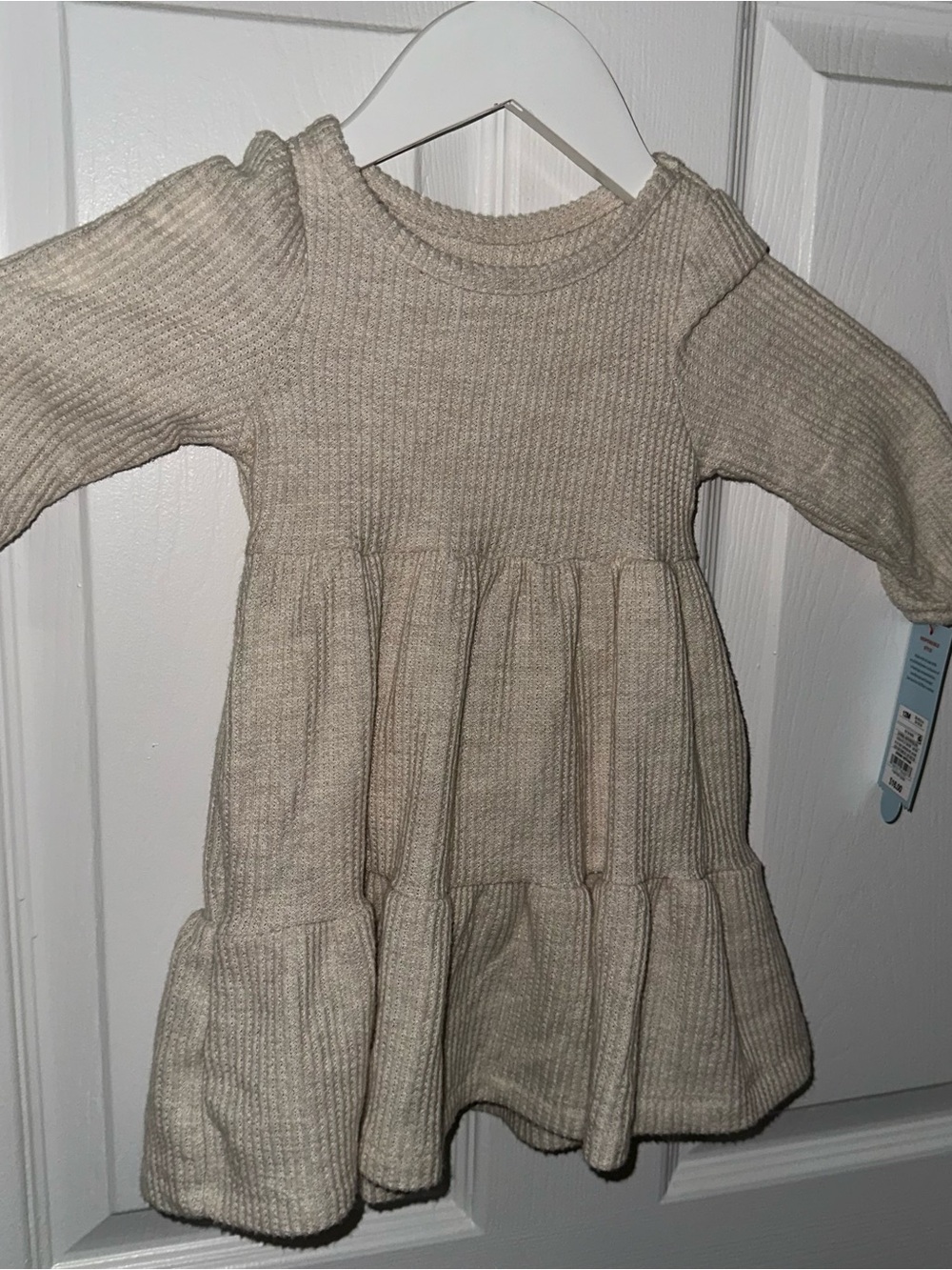 Kids Light Tan Long Sleeve Dress
